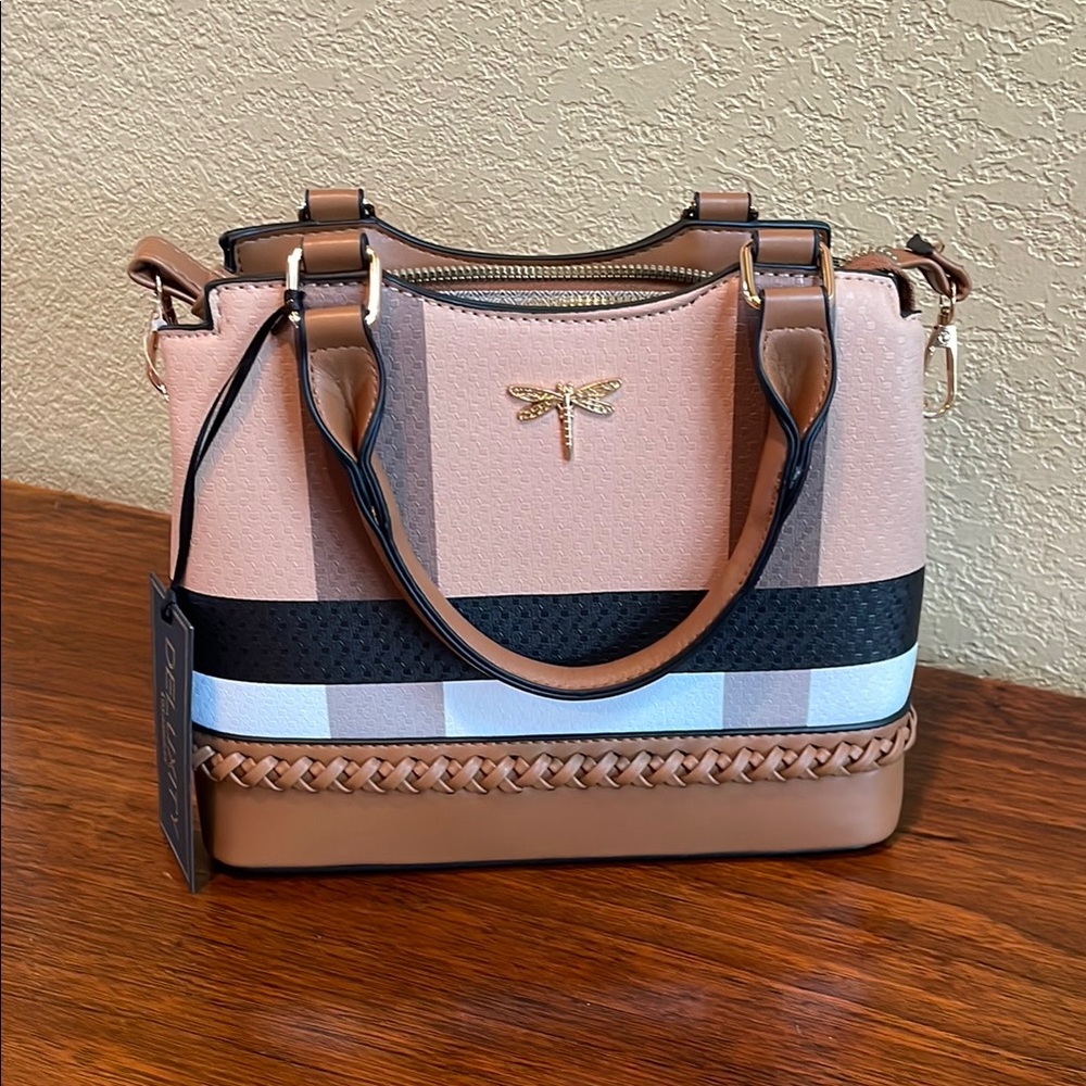 Stylish Tan and Black Handbag